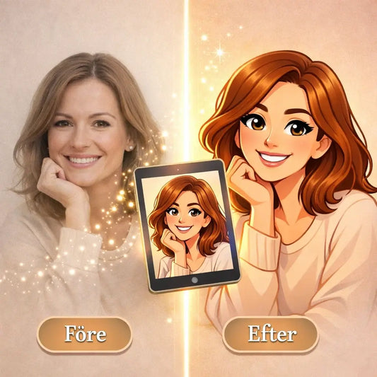 Cartoon photo from realistic to cartoon before and after