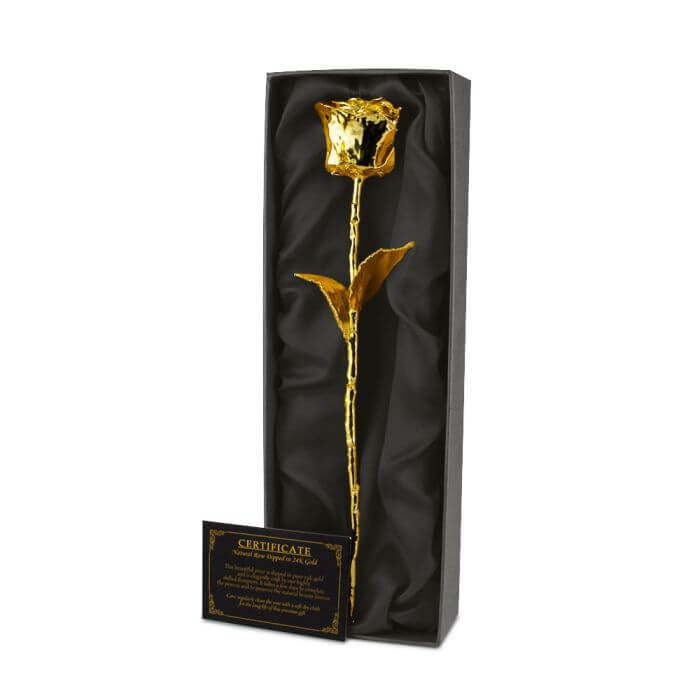 Guld Ros med certifikat 24karat guld