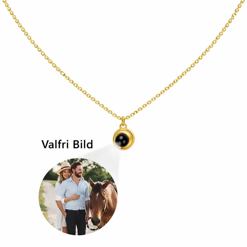 Projektionshalsband med Eget Foto Guld