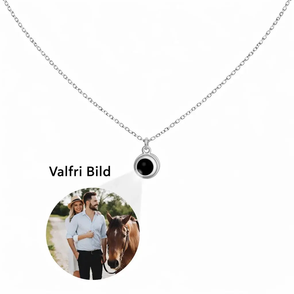 Projektionshalsband med Eget Foto Silver