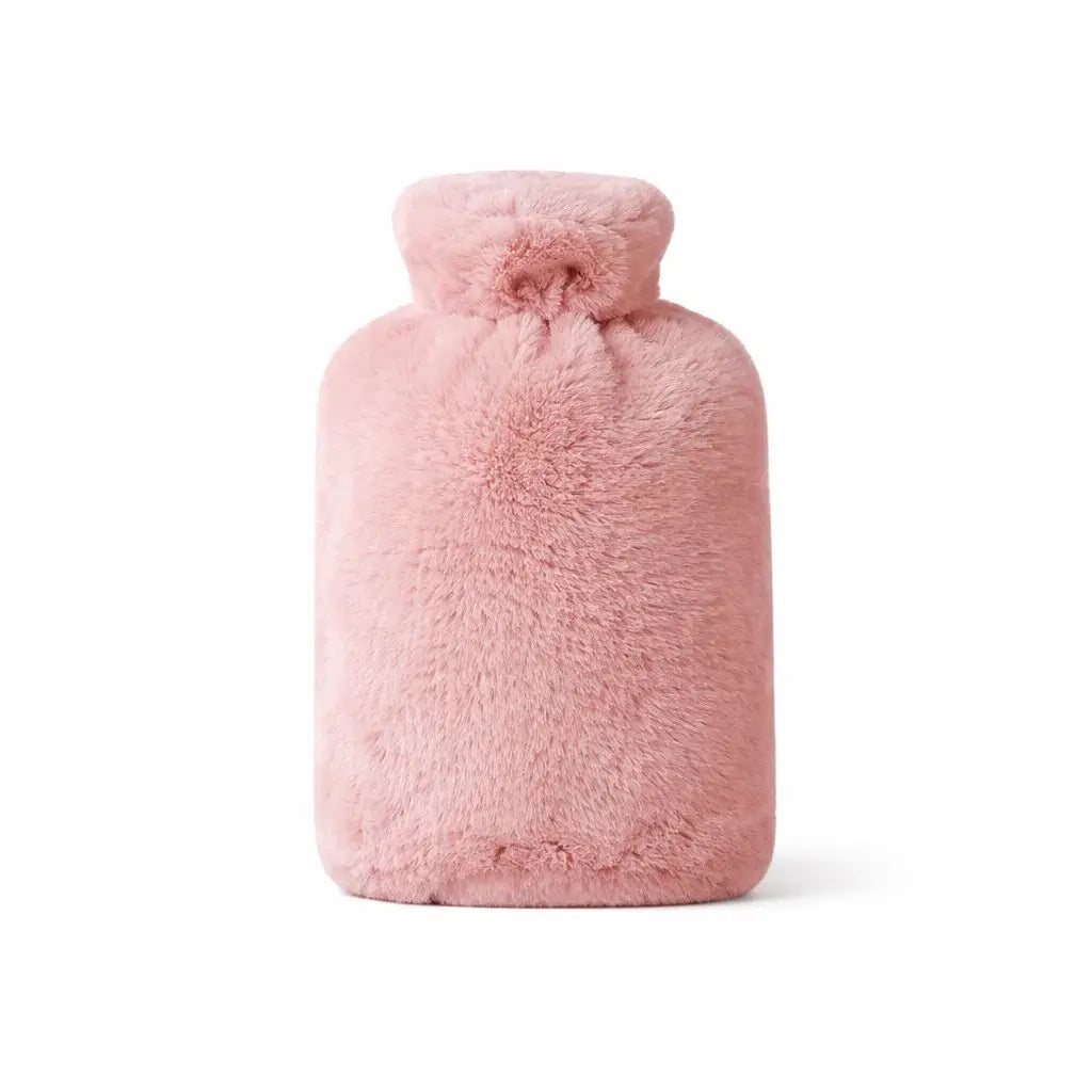 Varmvattenflaska med Fluffigt Överdrag – Mysig Värme Rosa