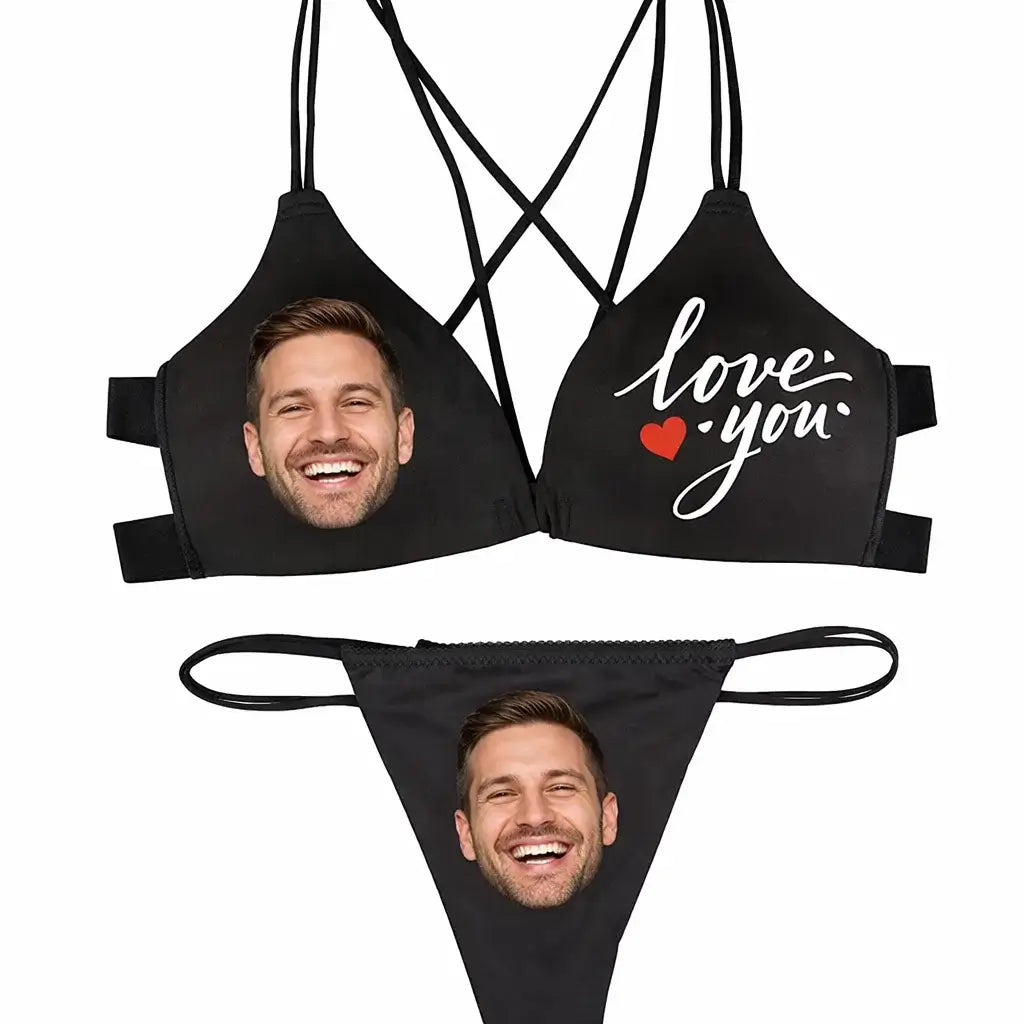 Personligt Underklädesset med Eget Foto – BH & Trosor