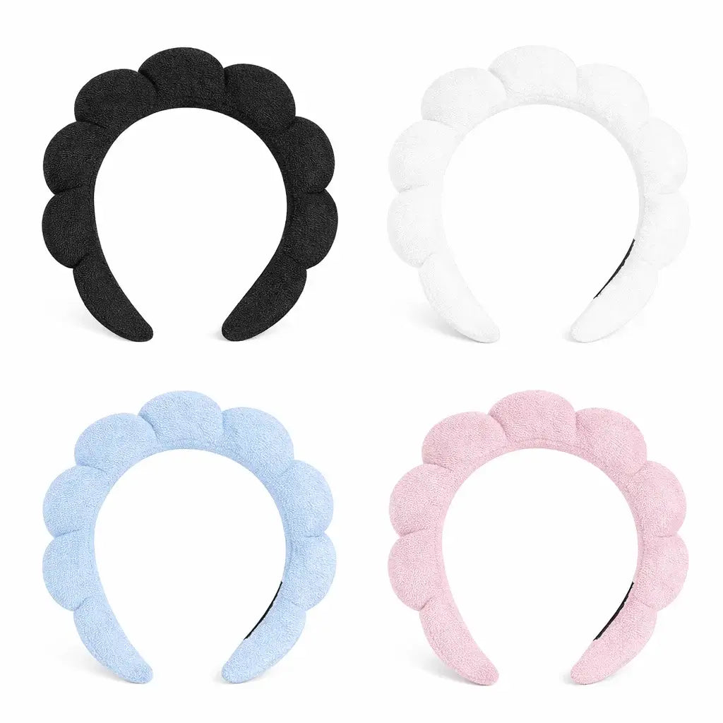 Franskt Hårband – Mjukt Svamphårband för Hudvård & Styling